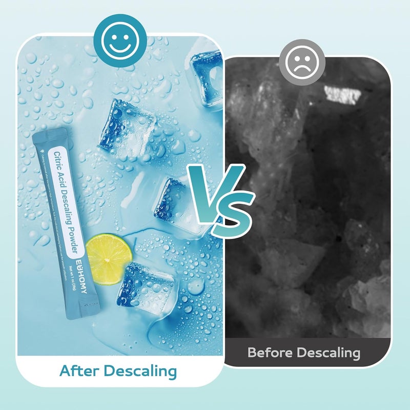 EUHOMY Ice Maker Cleaner & Descaler | 24 Use & Individually Packed | Ice Machine Cleaner with Organic Citric Acid Descaling Powder, Ideal for All Brands - Image 5